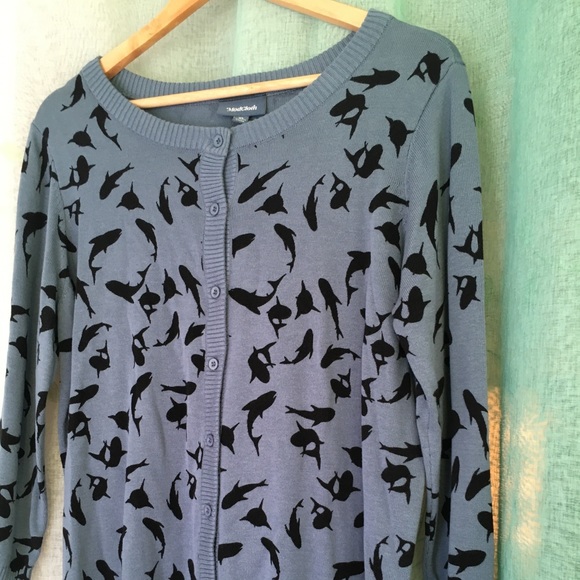 ModCloth XL swimming sharks cardigan - Picture 5 of 10